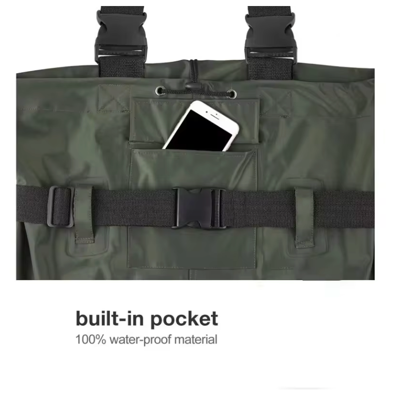 Forageattic Waterproof Fishing Waders with Boots – Chest-Length