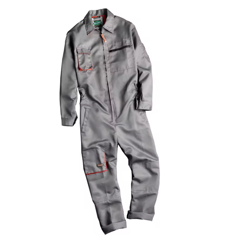 Men's Long-Sleeved Overalls Jumpsuit with Zipper Pockets - Fashionable Workwear