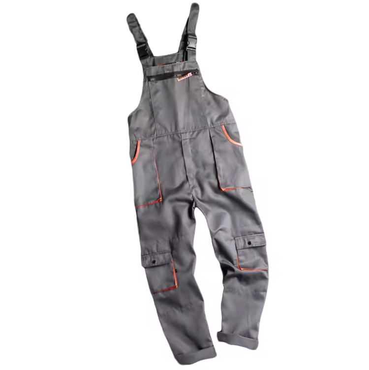 Men's Long-Sleeved Overalls Jumpsuit with Zipper Pockets - Fashionable Workwear